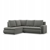 NAROŻNIK FORESTA XL JASNY SZARY KANAPA Rozkładana KRONOS VELVET