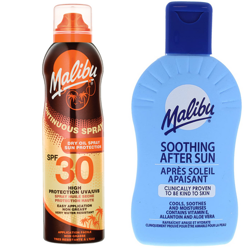 Malibu SPF30 Balsam Ochronny W Aerozolu 175ml + Balsam Po Opalaniu 200ml na Arena.pl