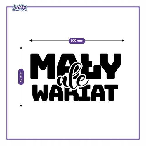 Naklejka MAŁY ALE WARIAT 10 cm na Arena.pl