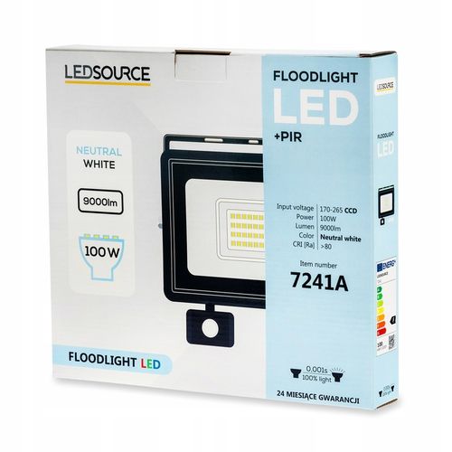 Halogen Naświetlacz 100W LED ZEWNĘTRZNY LAMPA Czujnik RUCHU ZMIERZCHU Garaż na Arena.pl