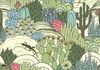 FOTOTAPETA kwiaty malowane kaktusy rośliny 200x130