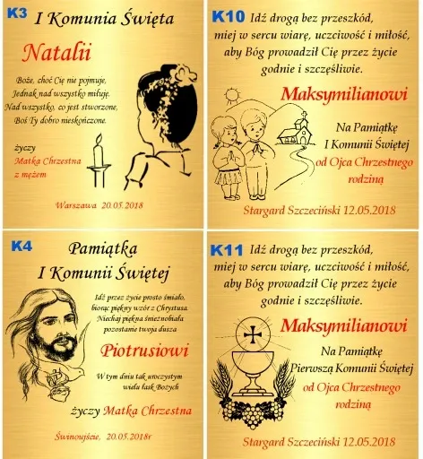 Łańcuszek Złoty 333 Krzyżyk Chrzest Komunia Grawer zdjęcie 6