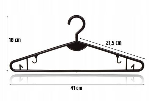 WIESZAKI NA UBRANIA ODZIEŻ UBRANIOWE ODZIEŻOWE UNIWERSALNE CZARNE 50 na Arena.pl