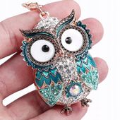 BRELOCZEK Brelok do kluczy Sowa Sówka Cyrkonie