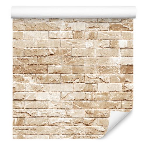 Tapeta Do Jadalni Beżowe Cegły MUR Dekoracja 3D na Arena.pl