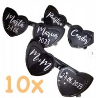 Zestaw naklejki na okulary wesele ślub 10x