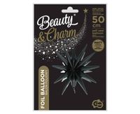 BALON FOLIOWY GWIAZDA 3D CZARNA MATOWA 50x46CM GODAN