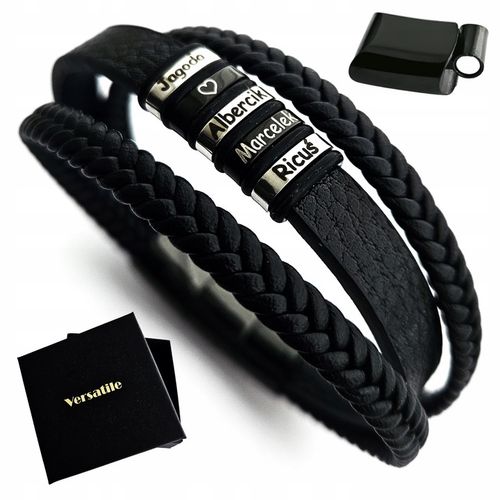 Bransoletka męska SKÓRZANA REGULOWANA Z GRAWEREM DZIEŃ OJCA TATY VERSATILE na Arena.pl