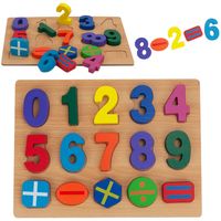 CYFRY KLOCKI DREWNIANE UKŁADANKA CYFERKI PUZZLE
