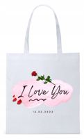 Walentynki Dla Dziewczyny Torba Eco Biała Shopper Z Nadrukiem Ze Zdjęciem