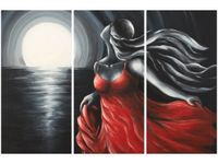 60 90CM OBRAZ 3 ELEM UCIECZKA OD PRZESZŁOŚCI DRUK PŁÓTNO RAMA