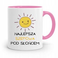 Kubek Różowy Prezent Dla Szefa Najlepsza Szefowa Z Nadrukiem Ze Zdjęciem