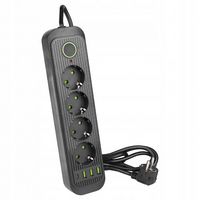 PRZEDŁUŻACZ 2M 4 GNIAZDA ZIEMIA 4X USB C CZARNY