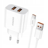 2 x Ładowarka Sieciowa Foneng EU45 12W 2xUSB Kabel USB C DO Telefonu