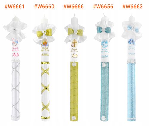 Świeca NA CHRZEST z ozdobami imię i data CHRZTU prezent na chrzest na Arena.pl