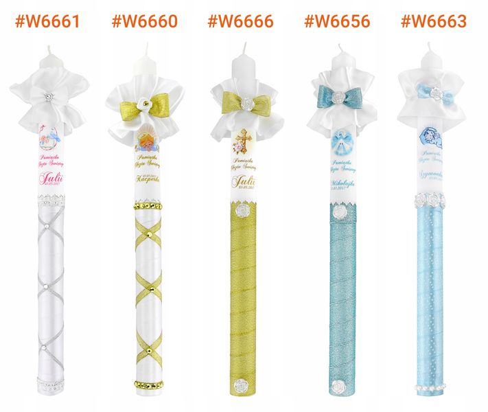 Świeca NA CHRZEST z ozdobami imię i data CHRZTU prezent na chrzest zdjęcie 12