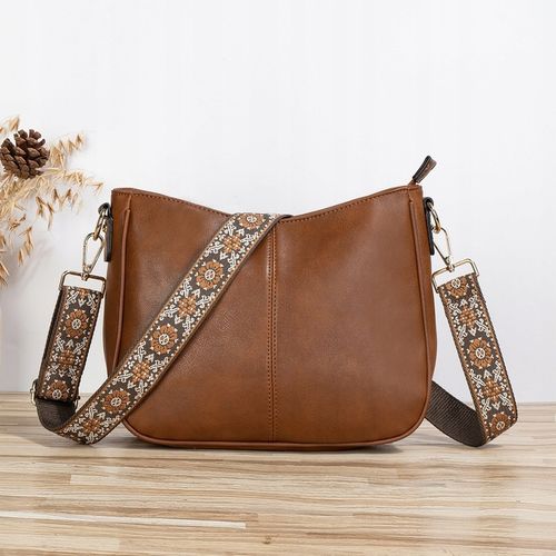 torebka skóra ekologiczna brązowy na Arena.pl