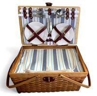 KOSZ PIKNIKOWY z WIKLINY NA PIKNIK 4os TERMOTORBA STOLIK na PREZENT ŚWIĘTA