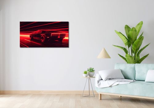 Obraz 100x50cm Prędkość w Czerwonym Neonie na Arena.pl