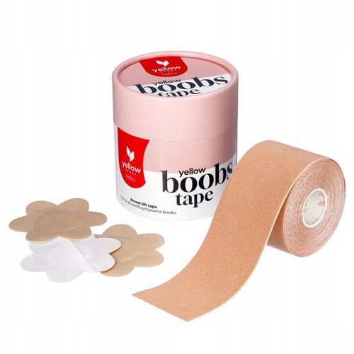 TAŚMA DO PODTRZYMYWANIA BIUSTU 5CM x 5M + 6 NASUTNIKÓW TAPE BEŻOWY CIELISTY na Arena.pl