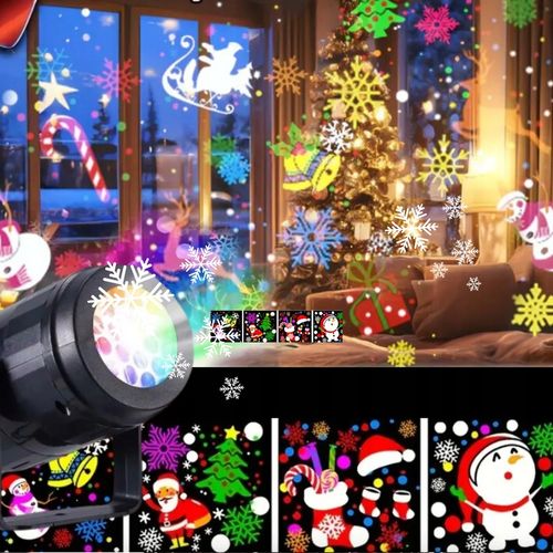 PROJEKTOR ŚWIĄTECZNY LED PŁATKI ŚNIEGU RZUTNIK LASEROWY NA DOM ZEWNĘTRZNY na Arena.pl