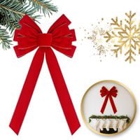 duża czerwona kokarda ozdoba świąteczna na drzwi, choinkę 27 x 50 cm woz45