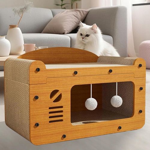 DRAPAK DOMEK DLA KOTA LEGOWISKO Z TEKTURY I MDF EKOLOGICZNY Piętrowy na Arena.pl