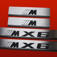 Listwa progowa BMW X6 E71 M X6 Stal nierdzewna 304 mat z czarnymi literami