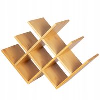 STOJAK NA WINO ALKOHOLE ORGANIZER PÓŁKA NA 8 BUTELEK PIWO WHISKY BAMBUSOWY