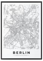 Plakat mapa plan miasta Berlin 50x70 cm w czarnej ramie