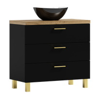 Szafka łazienkowa ROMA 60 czarna z umywalką Eliza C (W7)