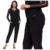 CZARNE SPODNIE DAMSKIE MORAJ ELASTYCZNE PODWYŻSZONY STAN PROSTE 3XL/4XL