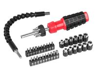 Wkrętak z elastyczną przedłużką 30 cm, bitami i nasadkami, zestaw 40