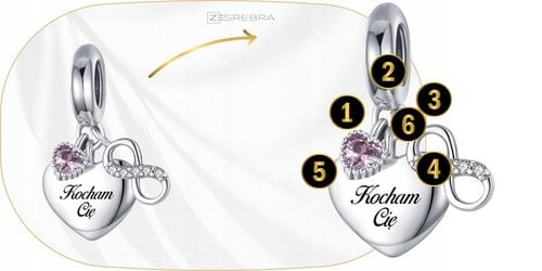 CHARMS SERCE srebro 925 NIESKOŃCZONOŚĆ GRAWER charms nieskończoność pr S925 na Arena.pl