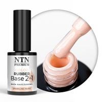 Baza kauczukowa Color Rubber Base 2in1 NTN Premium Sparkling Nude 7g