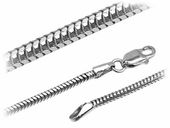 Gruby srebrny łańcuszek żmijka linka snake 55 cm srebro 925 ML262
