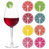 8x Kolorowe Znaczniki Na Szklanki Kieliszki Napoje Drinki Ozdoba