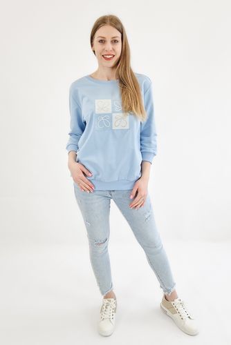 Niebieska Bluza Damska z Aplikacją S/M na Arena.pl