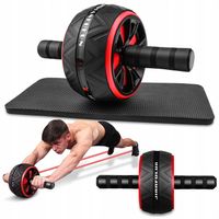 KÓŁKO DO ĆWICZEŃ Mięśni Brzucha ABS AB Wheel ROLLER ANTYPOŚLIZGOWY + MATA