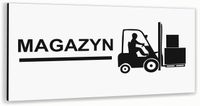 Tabliczka informacyjna BIAŁA z dibondu MAGAZYN DOWOLNY NAPIS