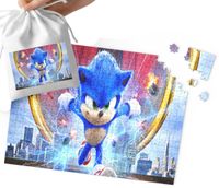 PUZZLE - SONIC WZORY Z BAJEK I GIER PREZENT DLA DZIECI 35el + WORECZEK