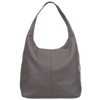 VERA PELLE torebka skórzana worek na ramię z saszetką V517 ciepła szara