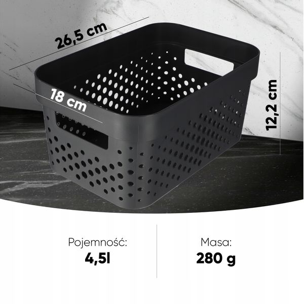 Curver Pojemnik Pudełko Ażurowe Eko 4,5 L Szary zdjęcie 2