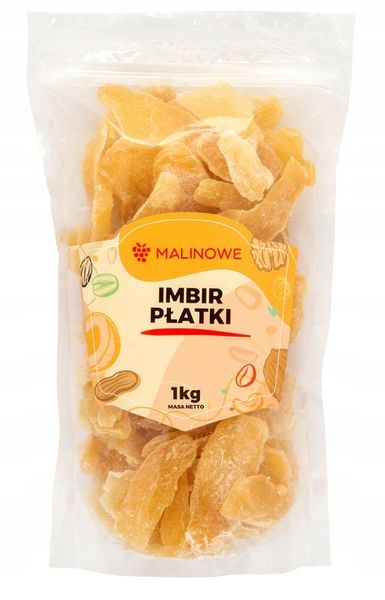 IMBIR KANDYZOWANY PŁATKI 1kg IMBIR SUSZONY PŁATEK DOSKONAŁY PREMIUM zdjęcie 1