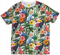 KOSZULA HAWAJSKA T-SHIRT HAWAJSKI KWIATY PAPUGIXXL