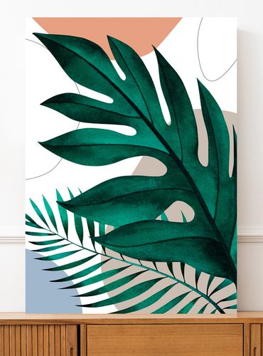 Plakat boho zielone liście 21x29,7 cm A4 na Arena.pl