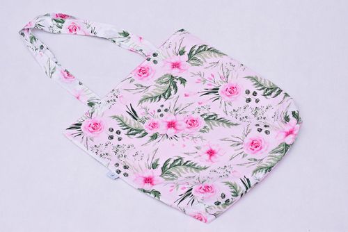 Torba na zakupy bawełniana shopperka torba shopper torba zakupowa kwiaty na Arena.pl