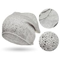 ciepła czapka beanie z błyszczącymi kryształkami - peterson