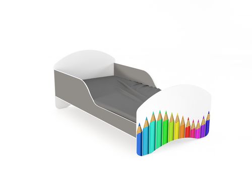 Łóżko dziecięce LEO2 160x70 biało-szare na Arena.pl