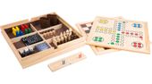 Drewniany Zestaw Gier 9w1 szachy warcaby młynek karty